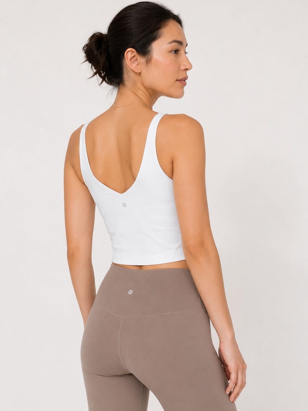 Lululemon Align Tank Top Size 8 White Built-In Bra Yoga Athleisure